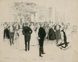A Gordon Emlékbál a Hotel Cecilben, a táncok között alkotó: Frank Craig