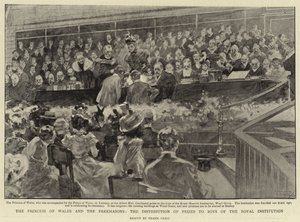 A walesi hercegnő és a szabadkőművesek, a díjak kiosztása a királyi intézmény fiúi között