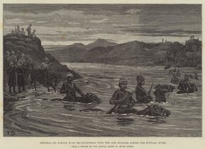 Sir Evelyn Wood tábornok felderítést végez a 15. huszárral a Buffalo folyón túl alkotó: Frank Dadd