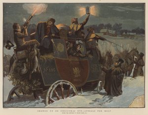 Havazott karácsony estéjén, segítségkérés (chromolitho)