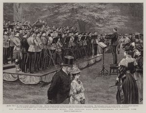 A Brit Katonai Zene Központja, a Kneller Hall Band fellép a Whitton Parkban
