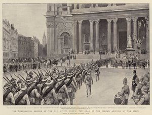 A CIV hálaadó istentisztelete a Szent Pál-templomban, az oszlop feje a lépcsőhöz érkezik