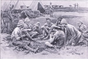 Fáradt katonák pihennek, az After Pretoria: The Guerilla War című filmből, amelyet a Harmsworth Bros Limited adott ki, 1901 alkotó: Frank Dadd