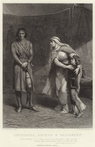 Constance, Arthur és Salisbury, János király, III. felvonás, Sc I alkotó: Frank Dicksee