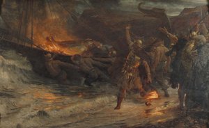 The Funeral of a Viking alkotó: Frank Dicksee