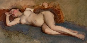 Fekvő akt alkotó: Frank Duveneck