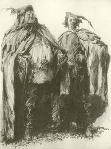 Sir John Falstaff és a pisztoly (metszet)