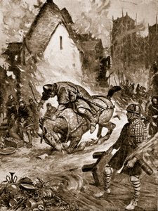 William halálosan megsérült Mantesben, illusztráció a „Hutchinson története a brit nemzetről”, 1920 körül