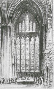 Az öt nővér ablaka, York Minster (litográfia)