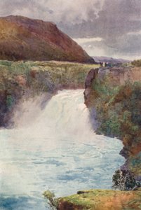 Új-Zéland: Huka Falls (színes litográfia)