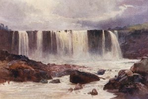 Új-Zéland: Wairua Falls (színes lithó)