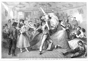 A leggonoszabb ember New Yorkban, jelenet a John Allans Dance House-ból, 304 Water Street, New York City, Frank Leslies Illustrated Newspaper, 1868