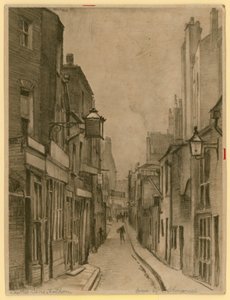Vázlat a Leather Lane-ről, Holborn, London (metszet)