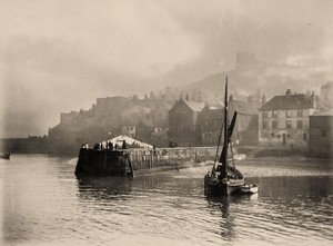 Kilátás a kikötőre, Whitby, North Yorkshire. 1884 (fotó)