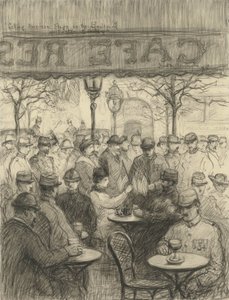 Amerikai zászlók árusítása a Boulevardon 1917 húsvét vasárnapján
