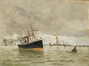 New York: Belépés a kikötőbe, 1887.