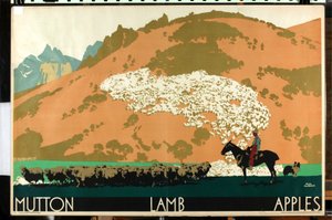 Birkahús – bárány – alma, a „Buy New Zealand Produce” sorozatból [6319386] (színes litho)