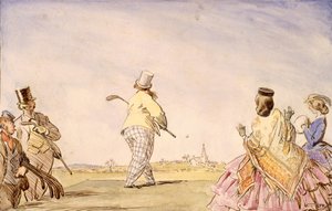 Golf - Progress No. 1 (akvarell, papír) alkotó: Frank Reynolds