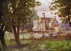 Norfolk Broads: Horstead malom (színes litho)