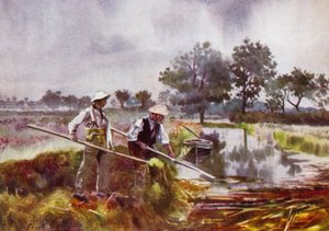 Norfolk Broads: Marshmen Weed-Lifting alkotó: Frank Southgate