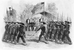 A Garibaldi Gárda felvonulása Lincoln elnök előtt, 1861-1865 (1880 körül) alkotó: Frank Vizetelly