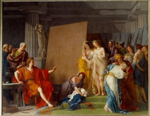 Zeuxis (vagy Zeuxippos, görög festő, Kr.e. 464-398) festő a Francois Andre Vincent (1746-1816) Crotone Painting legszebb lányait választotta modellnek. 3,2x4,1 m