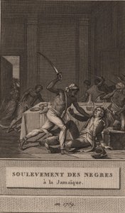 A fekete rabszolgák felkelése Jamaicában 1760-ban, 1800-ban. alkotó: François Anne David