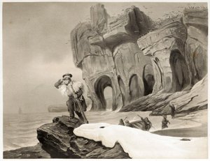 Medvesziget Skandináviában, Lappföldön, Spitzbergákon és a Feröer-szigeteken, kocsma. 1852 (metszet) alkotó: François Auguste Biard