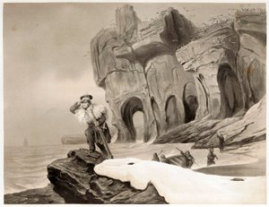 Medvesziget Skandináviában, Lappföldön, Spitzbergákon és a Feröer-szigeteken, kocsma. 1852. alkotó: François Auguste Biard