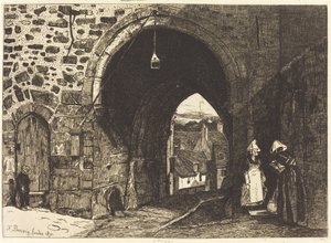 A Porte de St Malo Dinanban alkotó: François Bonvin