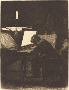Nyomdász (a gravírozó) alkotó: François Bonvin