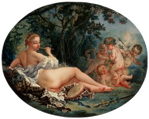 Bacchante nádsípozni, 18. század alkotó: François Boucher