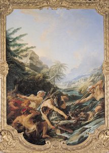 Krokodilvadászat (olaj, vászon) alkotó: François Boucher