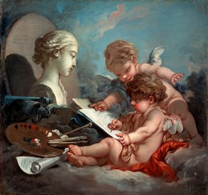 Ámorok, a festészet allegóriája, 1760-as évek. alkotó: François Boucher