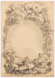 Tervezés egy escutcheon számára William Earl Cowper (kb. 1665-1723) tiszteletére alkotó: François Boucher