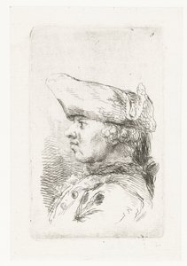 Tricorne férfi feje Kis műfaji darabokból és címsorokból álló sorozat (sorozat címe) alkotó: François Boucher