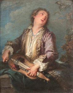 Hurdy-gurdy játékos alkotó: François Boucher
