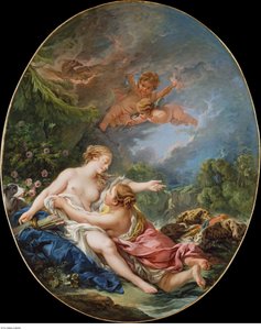 Jupiter és Callisto alkotó: François Boucher