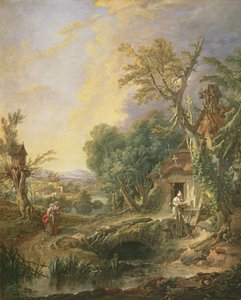 Táj egy remetével, 1742 alkotó: François Boucher