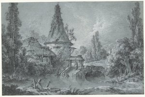 Táj toronnyal, Beauvais közelében alkotó: François Boucher