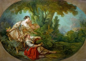 Lappeau mondta. Lappeau, dit loiseau a hálókba került A csalimadár, más néven A madár cau alkotó: François Boucher