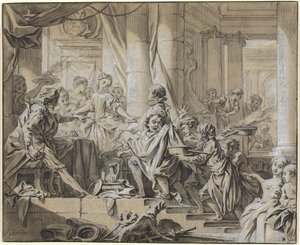 Sancho a herceg szolgái elől menekül alkotó: François Boucher