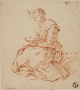 Ülő nő olvas alkotó: François Boucher