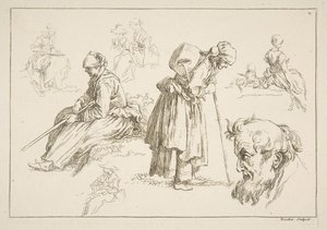 Vázlatlap, 1753. alkotó: François Boucher