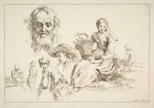 Vázlatlap, kb. 1735. alkotó: François Boucher