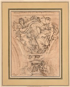 Spandrel díszítés: Hírnév és igazság tapsolva XV alkotó: François Boucher
