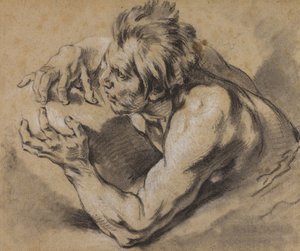 Tanulmány egy Tritonról, 1748-53 alkotó: François Boucher