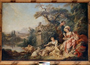 Francois Boucher (1703-1770) A pásztor fészke vagy ajándékai alkotó: François Boucher