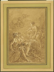 Vénusz megparancsolja Vulkánnak, hogy készítsen fegyvert Aeneasnak alkotó: François Boucher