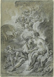 Vénusz kedves Adonisára támaszkodik... alkotó: François Boucher